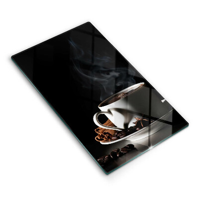 Doska na krájanie Šálka kávy s parou a korením