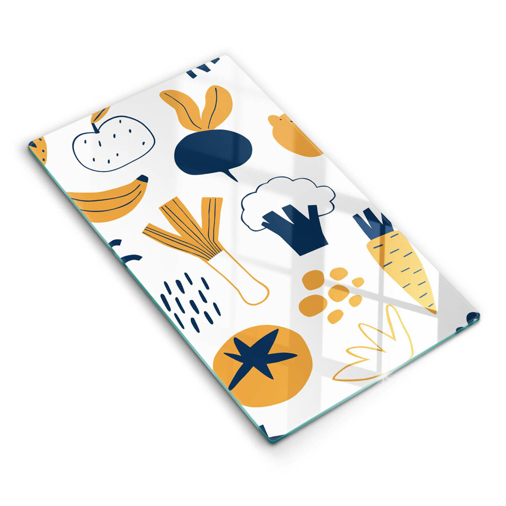 Doska na krájanie Abstraktné ovocie a zelenina vektorové