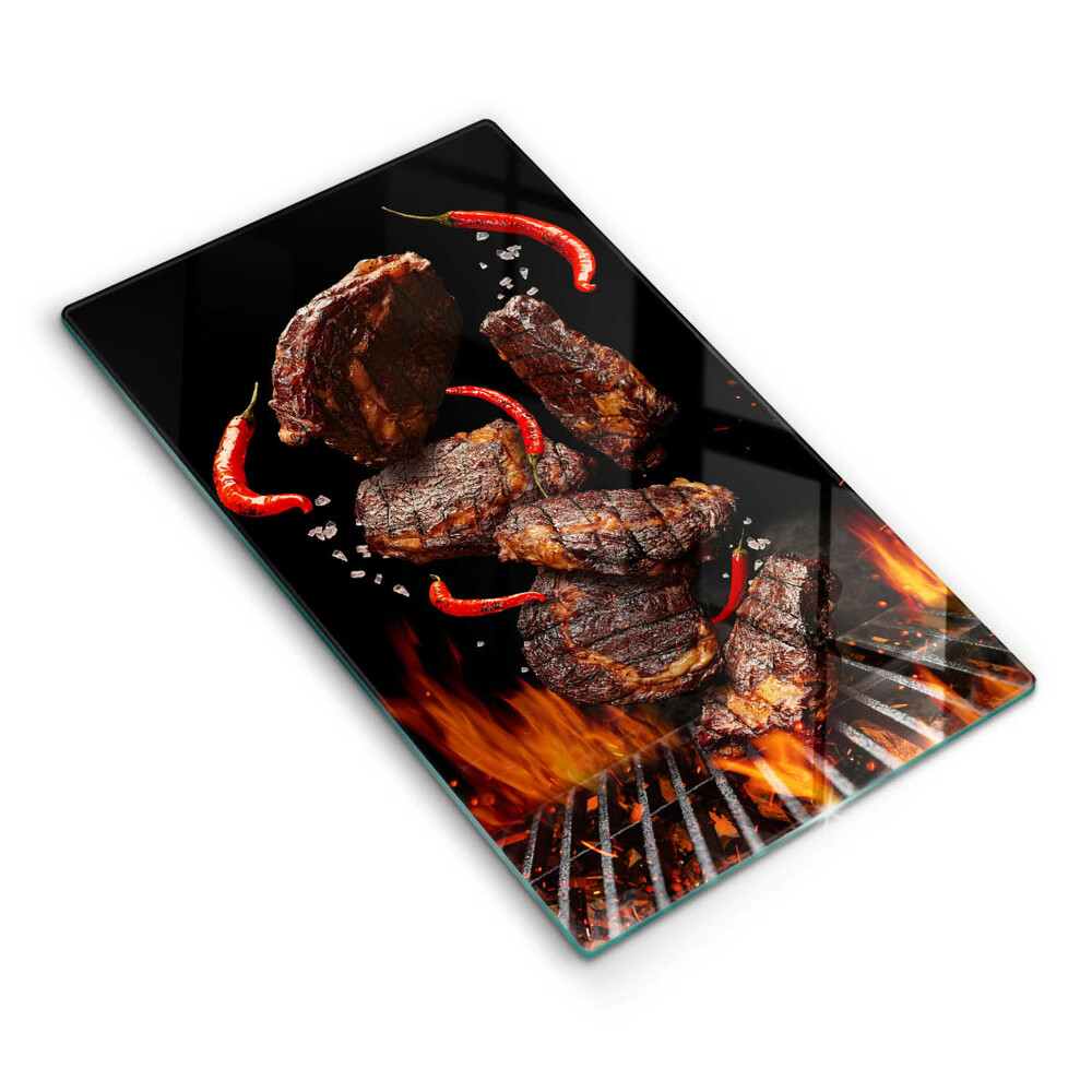 Doska na krájanie Steaky a čili papričky na grile