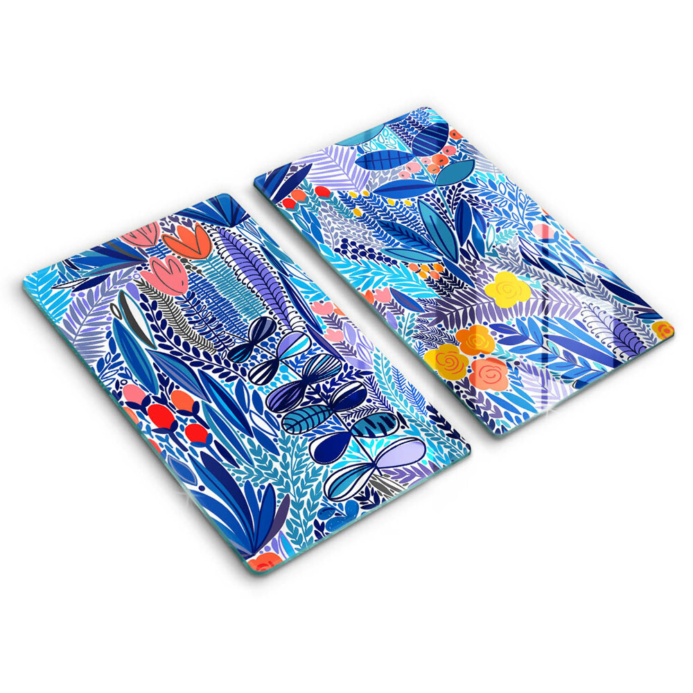 Doska na krájanie Modrá botanická záhrada s kvetmi 2 kusy