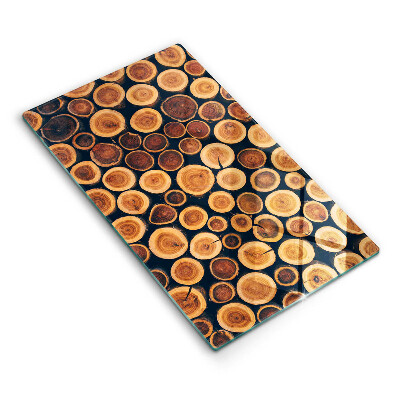 Sklenená doska na krájanie Vzor drevených kruhových rezov