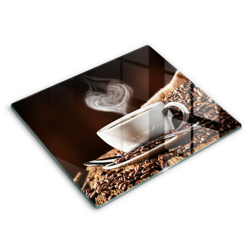 Doska na krájanie 60x52 cm Šálka kávy s kávovými zrnami