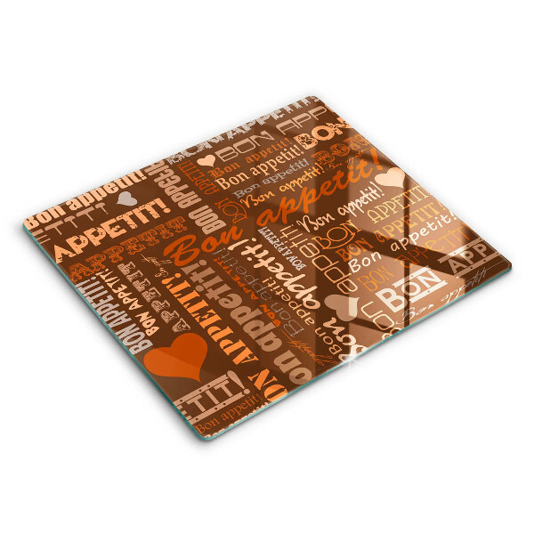 Doska na krájanie 60x52 cm Bon Appétit textový vzor