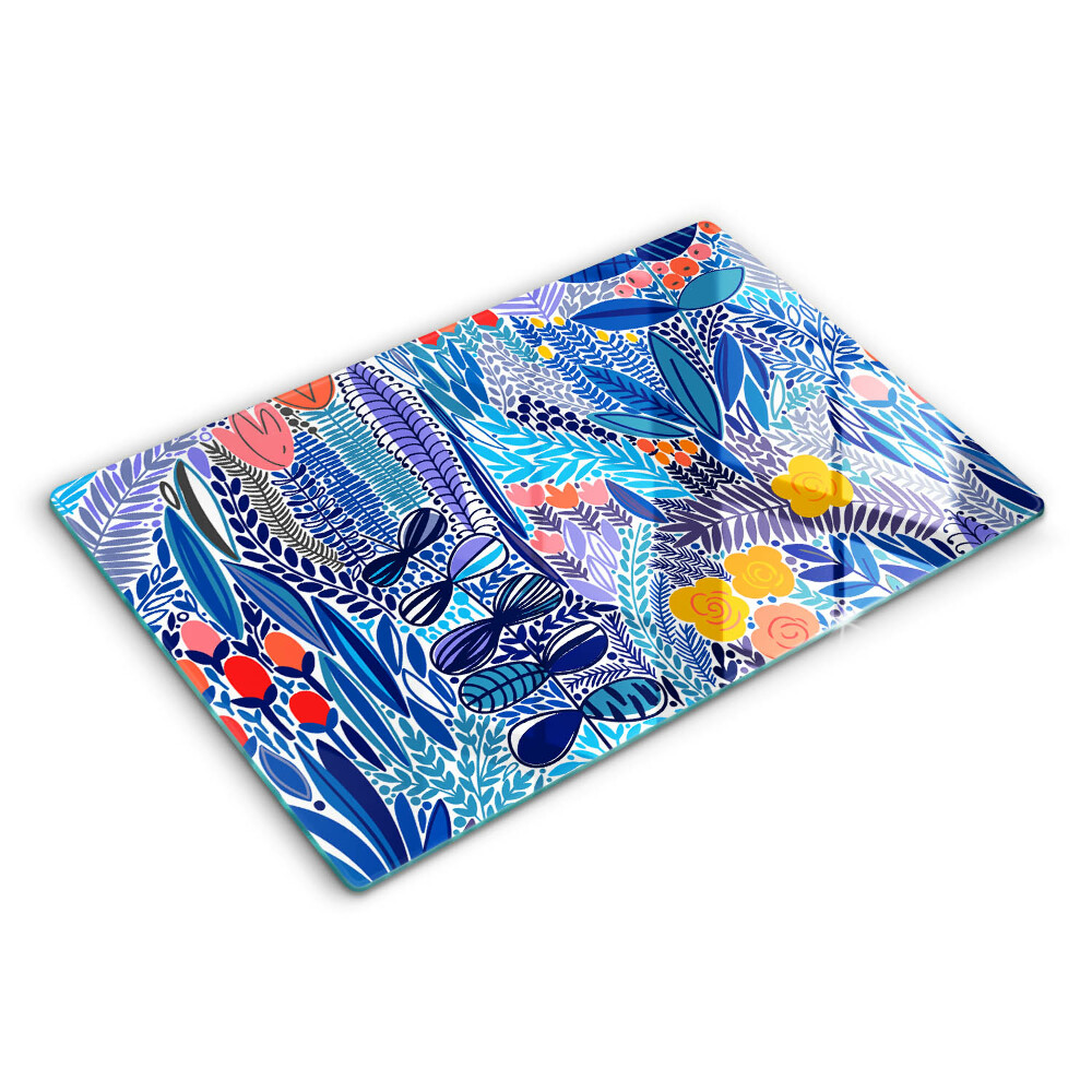 Doska na krájanie 80x52 cm Tropická záhrada s farebnými listami