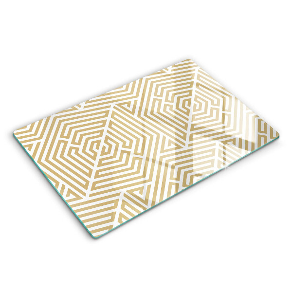Doska na krájanie 80x52 cm Geometrický zlatý labyrintový vzor