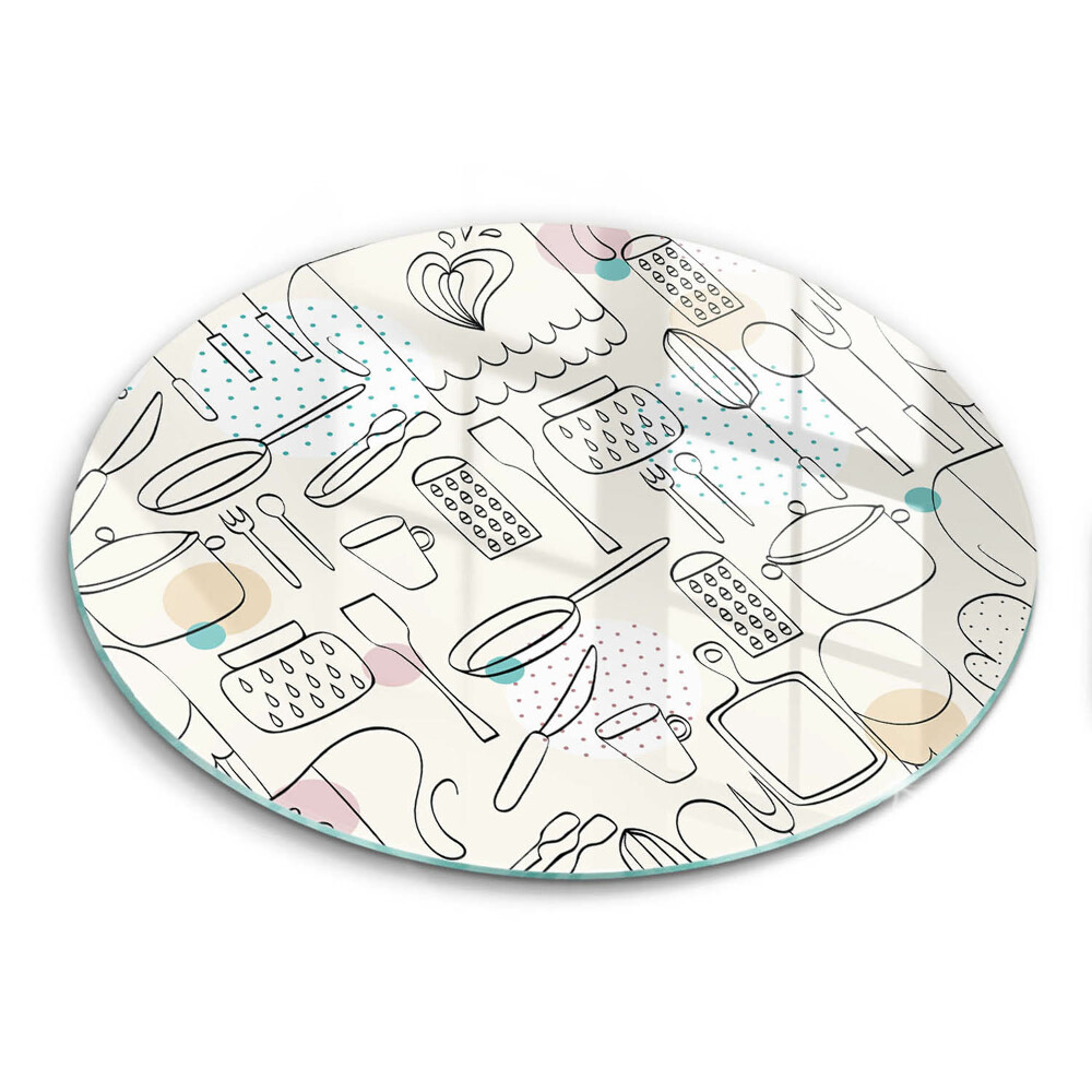 Sklenená doska na krájanie okrúhla Kuchynské náčinie a spotrebiče