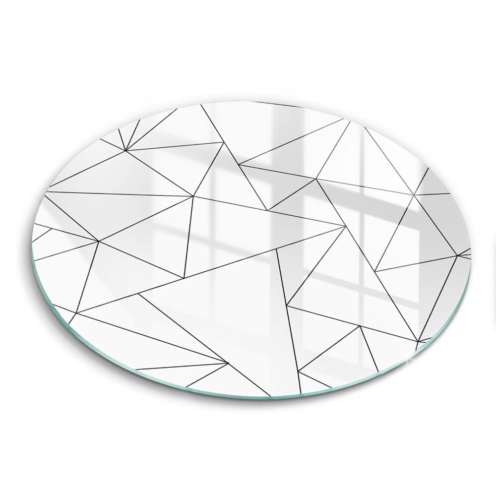 Doska na krájanie okrúhla Geometrické abstraktné trojuholníkové línie