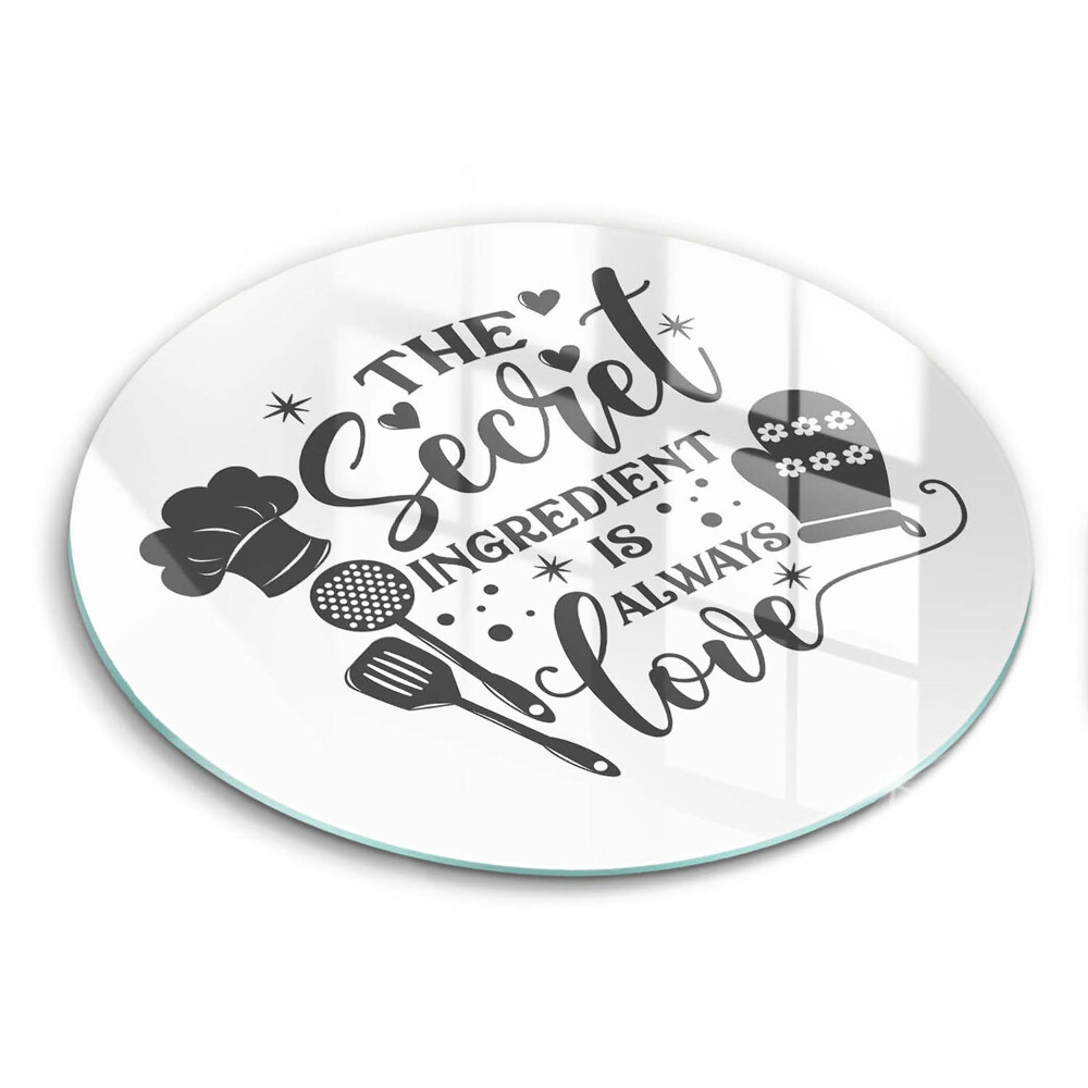 Doska na krájanie okrúhla The secret ingredient is love