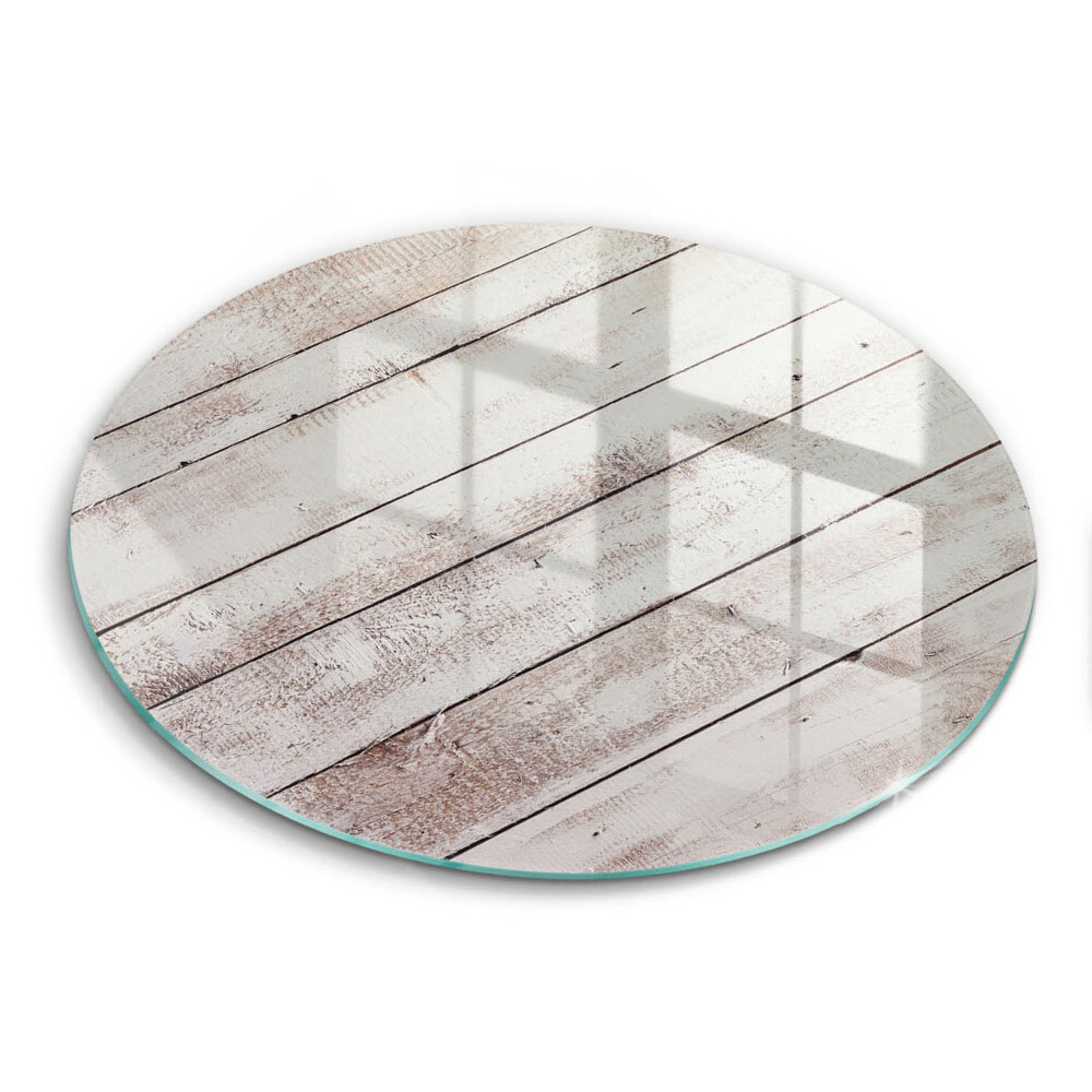 Doska na krájanie okrúhla Bielené drevené dosky s textúrou