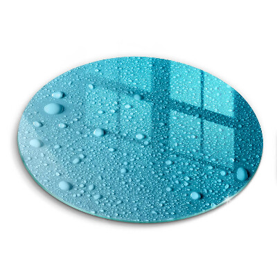 Sklenená doska na krájanie okrúhla Kvapky vody