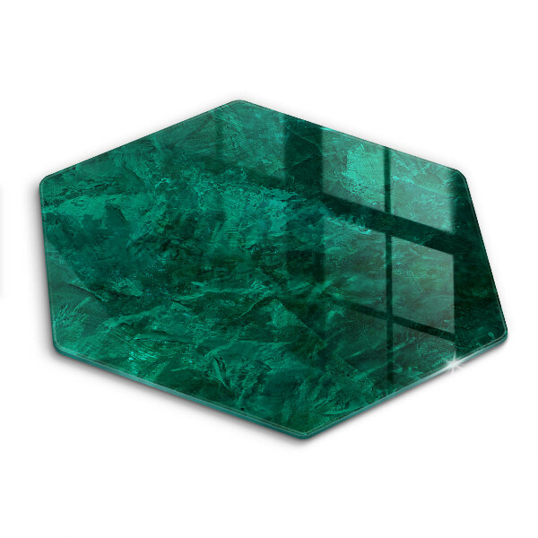 Sklenená doska na krájanie šesťhranná Emerald Marble Illusion