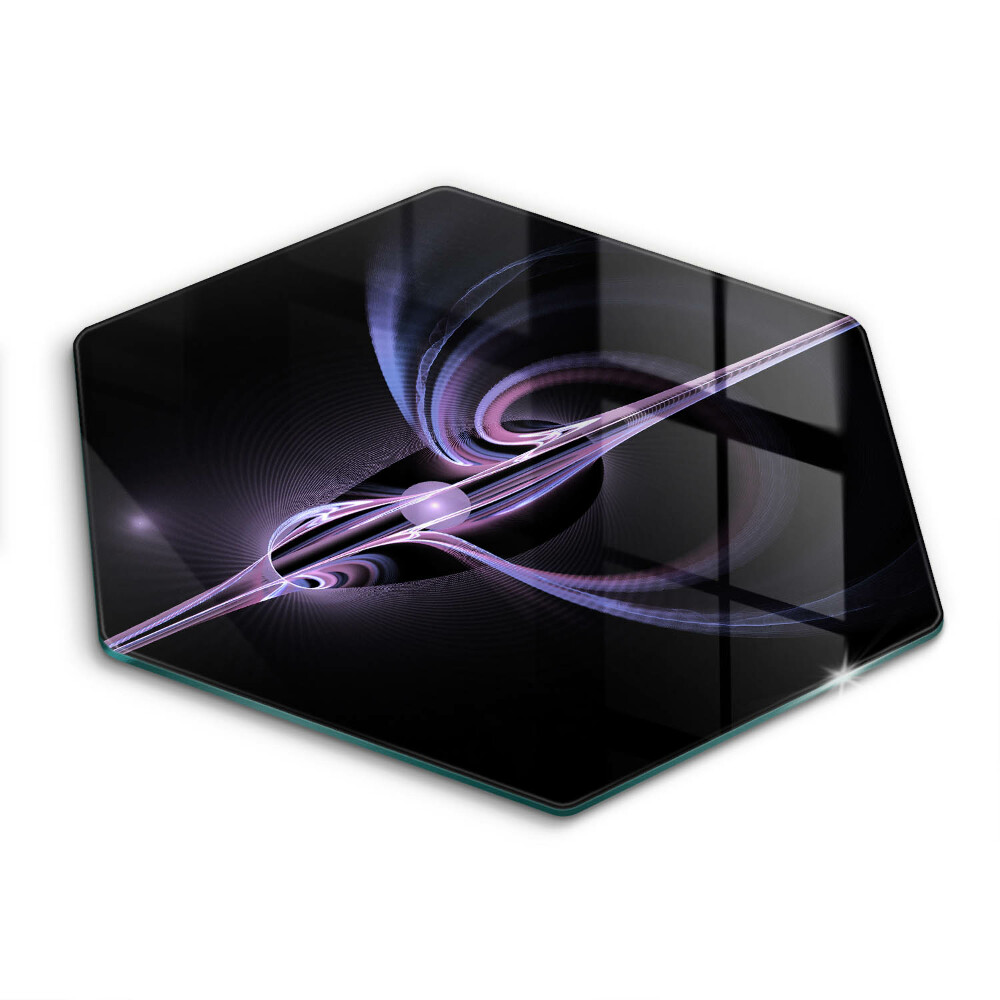 Sklenená doska na krájanie šesťhranná Fialová galaxia v pohybe 