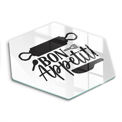 Sklenená doska na krájanie šesťhranná Bon Appetit