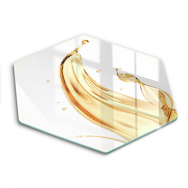 Sklenená doska na krájanie šesťhranná Zlatá vlna v pohybe 