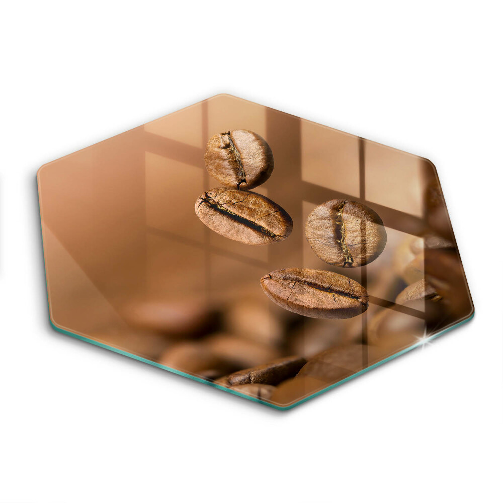 Sklenená doska na krájanie šesťhranná Kávové zrná 
