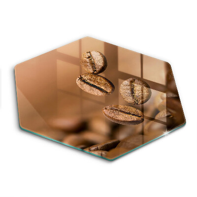 Sklenená doska na krájanie šesťhranná Kávové zrná 