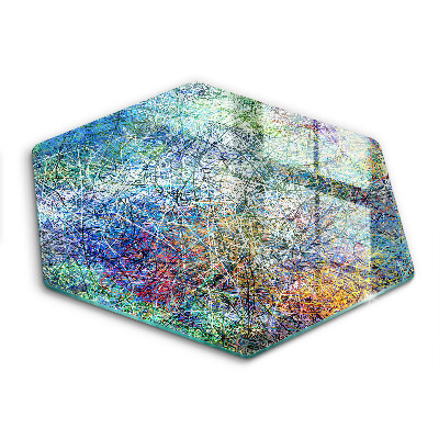 Doska na krájanie šesťhranná Farebné chaotické abstraktné línie