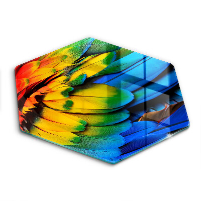 Sklenená doska na krájanie šesťhranná Farebná symfónia papagájích pier