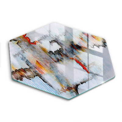 Doska na krájanie šesťhranná Abstraktné farebné ťahy štetcom 