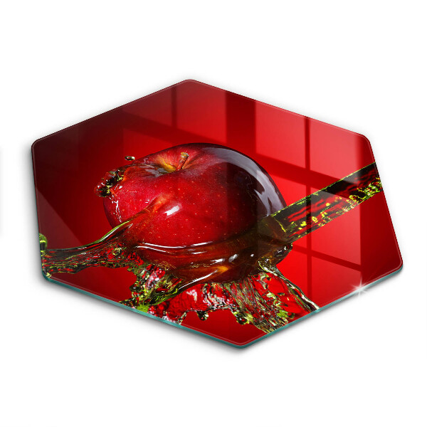 Sklenená doska na krájanie šesťhranná Jablko vo vode