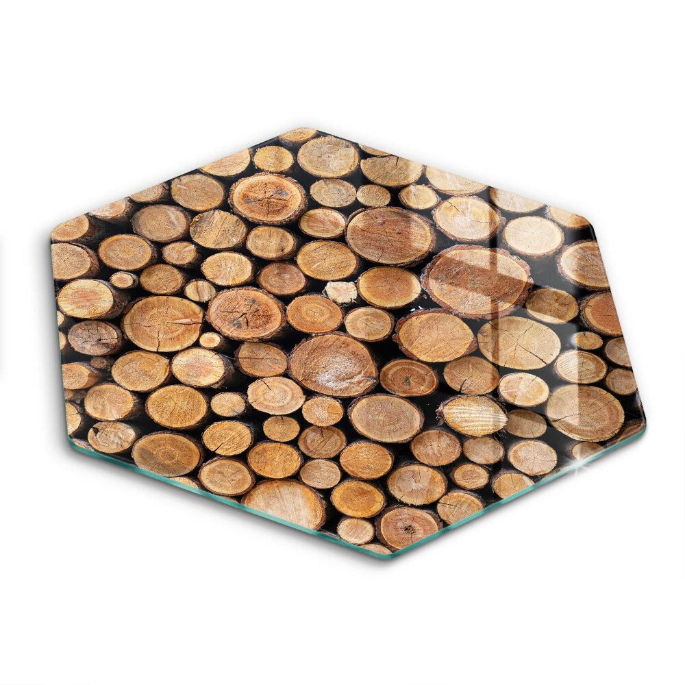 Doska na krájanie šesťhranná Drevené polená v priereze 