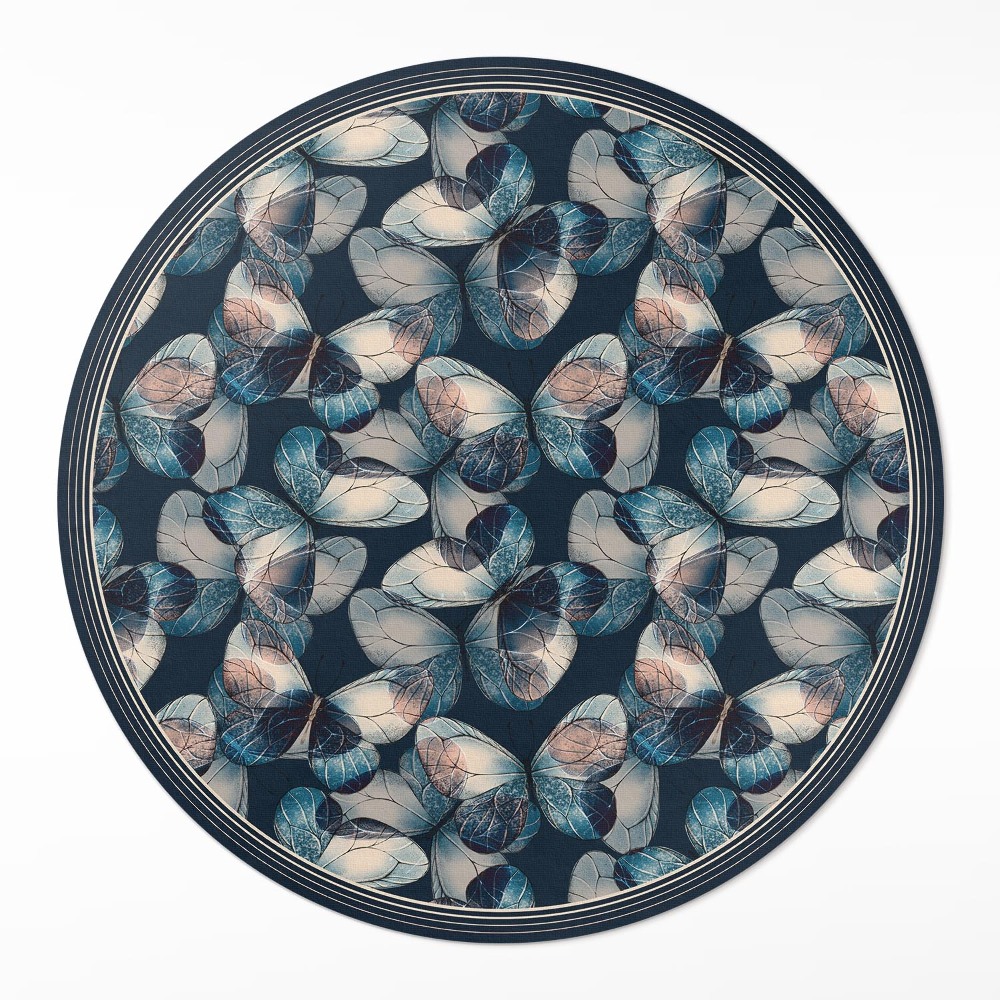 Okrúhly vinylový koberec Motýle krásny hmyz