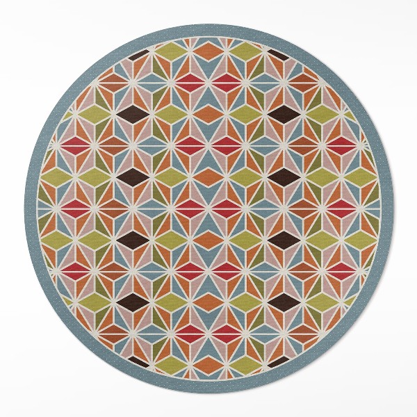 Okrúhly vinylový koberec Pastelová geometrická vzorka