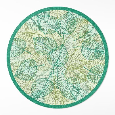 Okrúhly vinylový koberec Kompozícia lineárnych listov príroda