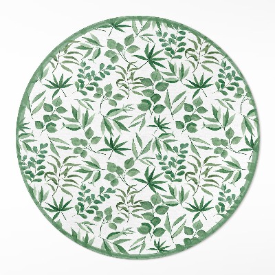 Okrúhly vinylový koberec Akvarelové lístky v jemnom štýle