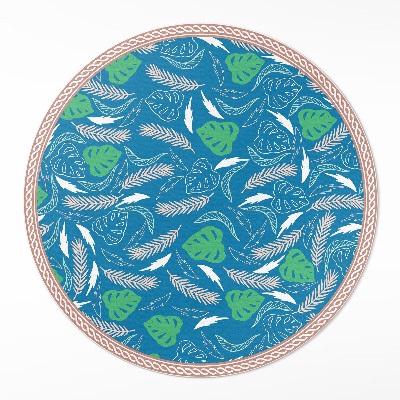 Okrúhly vinylový koberec Rôzne druhy listov