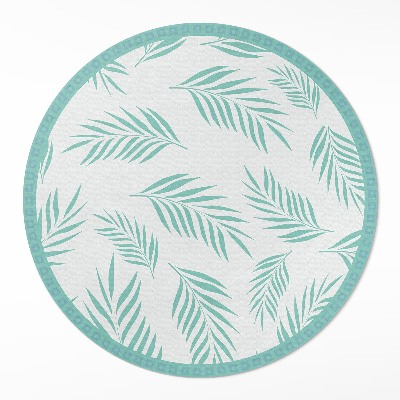Okrúhly vinylový koberec Palmové vetvičky tropické listy