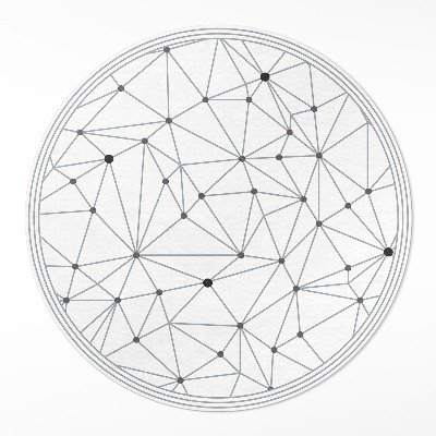 Okrúhly vinylový koberec Moderná vzorka prepojených línií