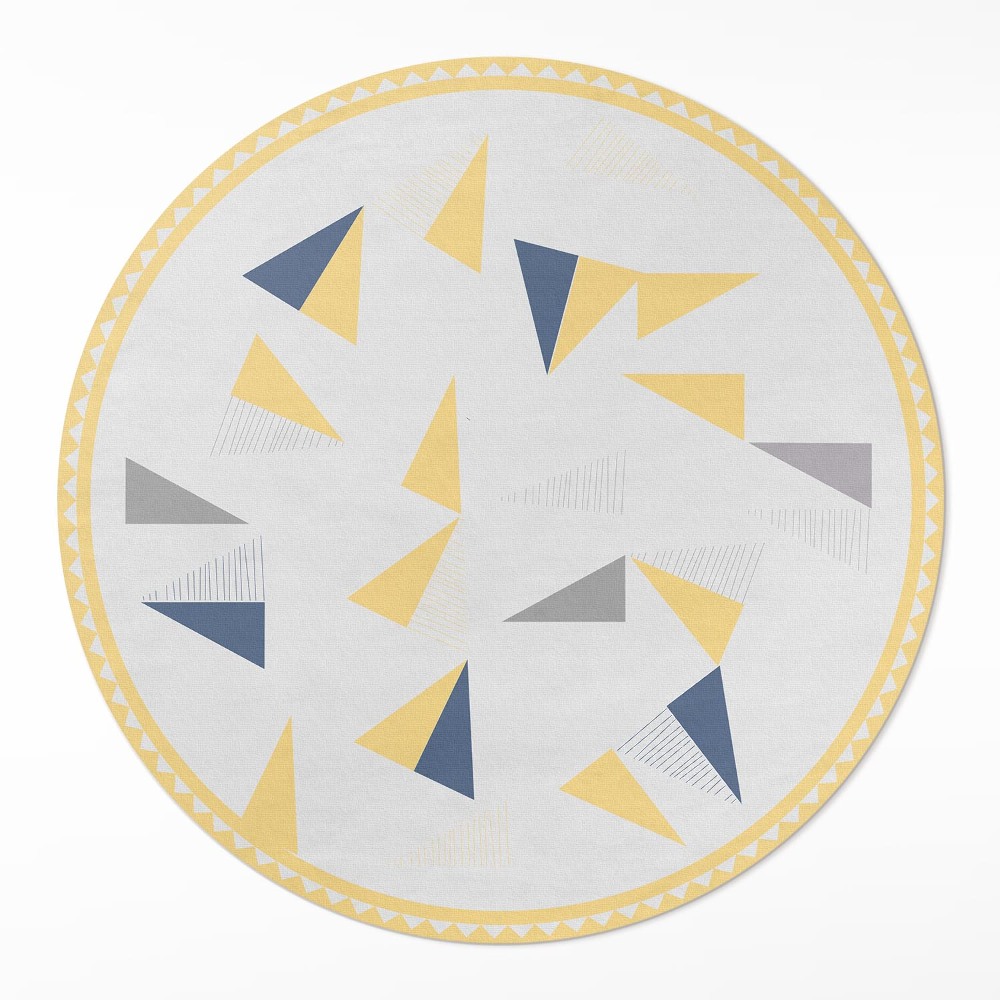 Okrúhly vinylový koberec Geometrická abstrakcia trojuholníkov