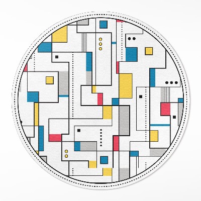 Okrúhly vinylový koberec Farebná abstrakcia línií