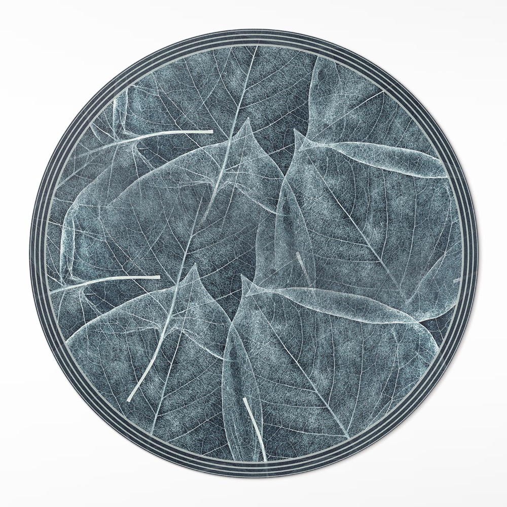 Okrúhly vinylový koberec Tmavé listy rastlín