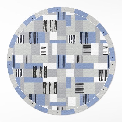 Okrúhly vinylový koberec Abstraktná kompozícia obdĺžnikov