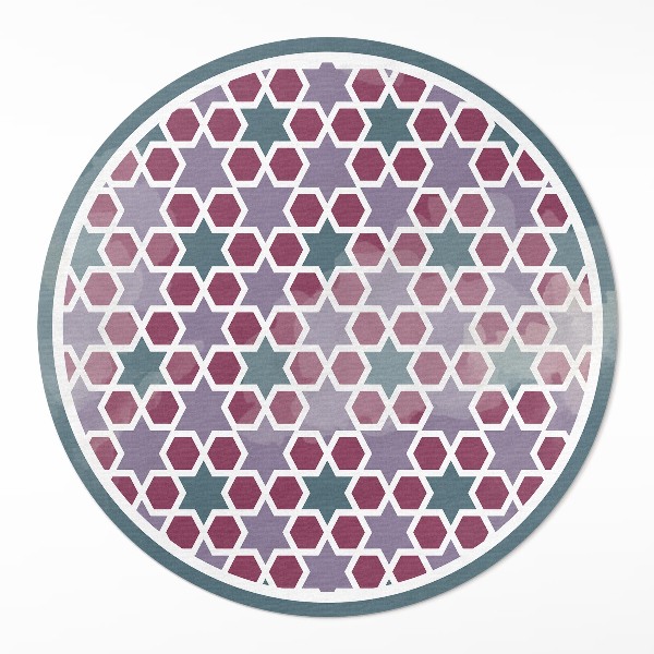 Okrúhly vinylový koberec Geometrické hviezdičky drobná mozaika