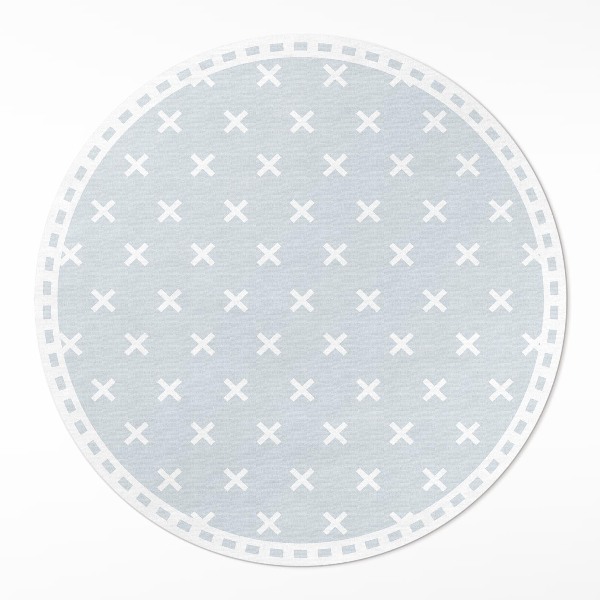 Okrúhly vinylový koberec Svetlé krížiky minimalistická vzorka