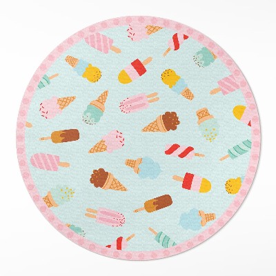Okrúhly vinylový koberec Sladké zmrzlinové kornútky
