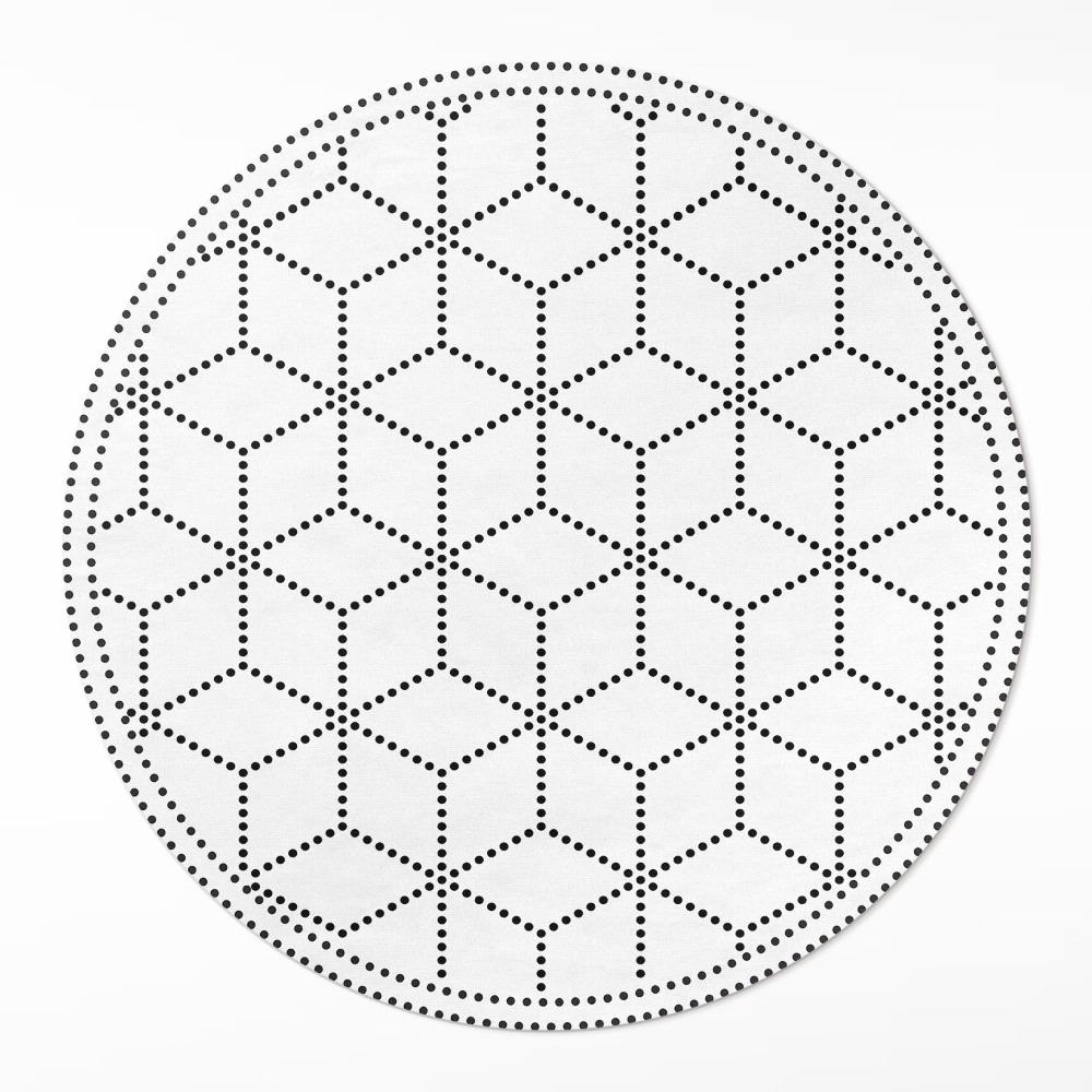 Okrúhly vinylový koberec Kocky kocky 3D moderné bodky