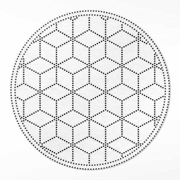 Okrúhly vinylový koberec Kocky kocky 3D moderné bodky