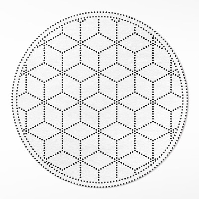 Okrúhly vinylový koberec Kocky kocky 3D moderné bodky