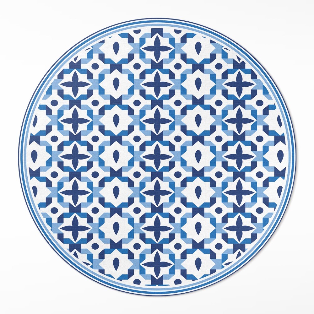 Okrúhly vinylový koberec Španielska mozaika ozdobný vzor