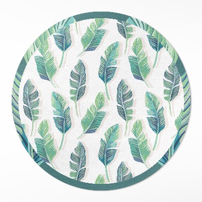 Okrúhly vinylový koberec Boho pierka v jemnom štýle