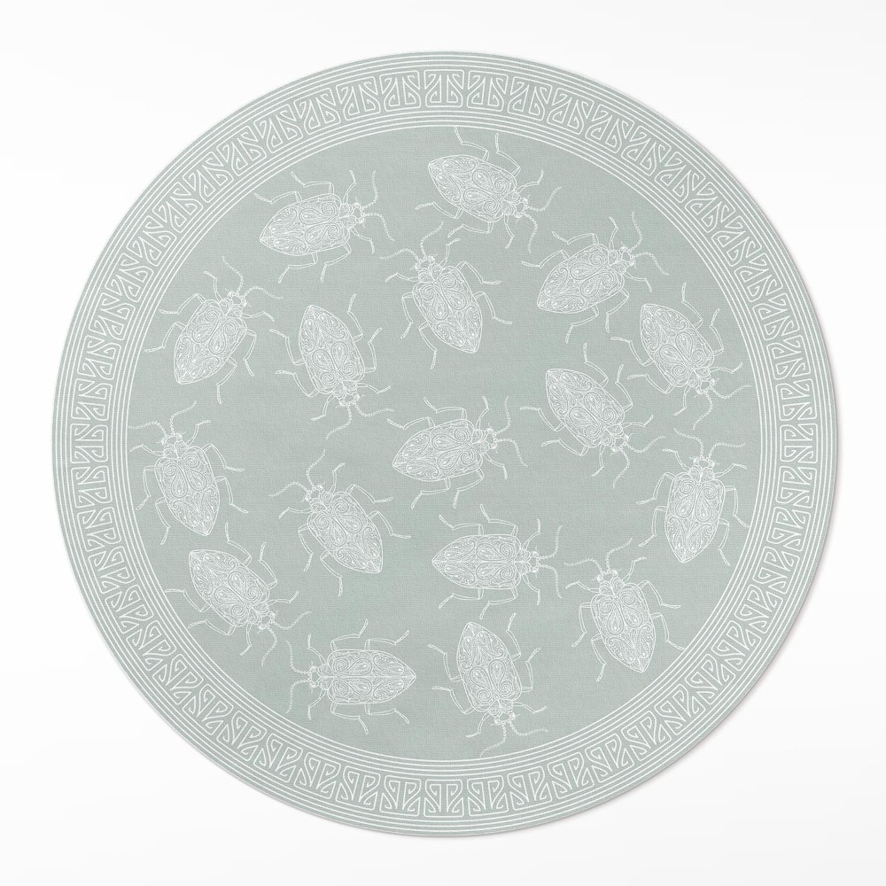 Okrúhly vinylový koberec Hmyz chrobáky vintage