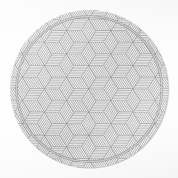 Okrúhly vinylový koberec Geometrická mozaika drobný dizajn