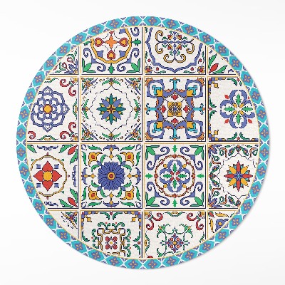 Okrúhly vinylový koberec Zdobené podlahové dlaždice