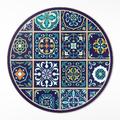 Okrúhly vinylový koberec Tmavé elegantné dlaždice