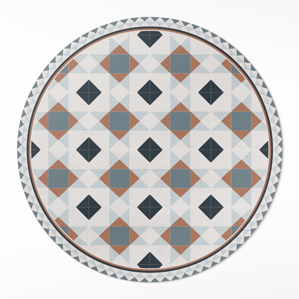 Okrúhly vinylový koberec Geometrická mozaika krásne dlaždice