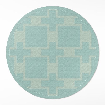 Okrúhly vinylový koberec Plusy a štvorce abstrakcia